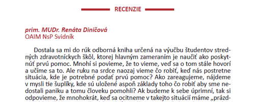 Kniha Prvá pomoc v praxi - Prvá pomoc v praxi  - Poskytovanie a kurzy prvej pomoci, knihy, poradenstvo a predaj zdravotníckeho materiálu